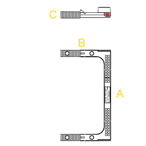Diagrama técnico de escalón Bermac